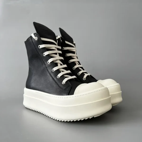 Rick Owens has a high top strap and thick bottom leather surface. - Image 3