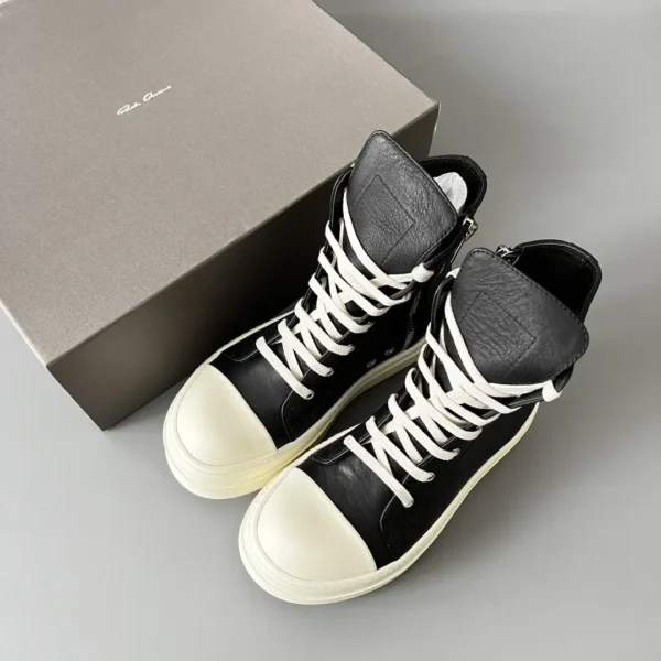 Rick Owens has a high top strap and thick bottom leather surface. - Image 9