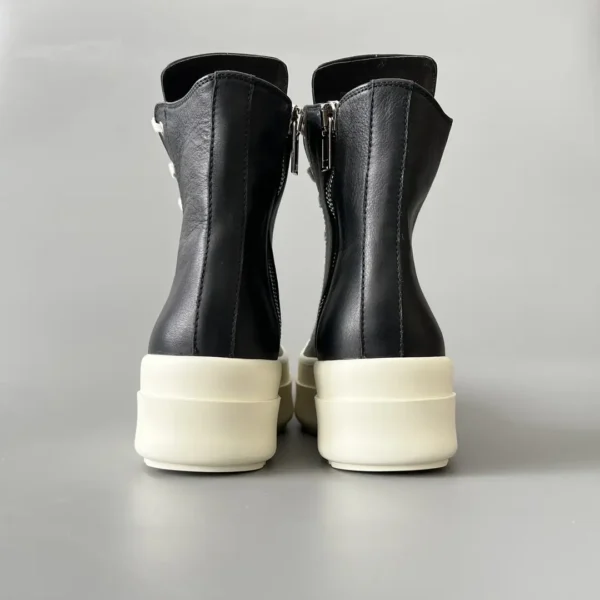 Rick Owens has a high top strap and thick bottom leather surface. - Image 5