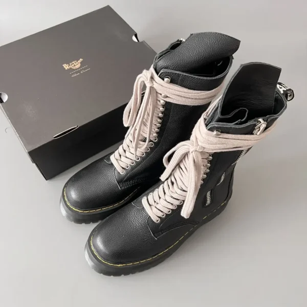 RICK OWENS xDr. Martens Martin Leather Thick Bottom - Image 9