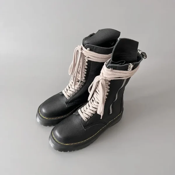 RICK OWENS xDr. Martens Martin Leather Thick Bottom - Image 8