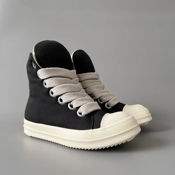 RickOwens DRKSHDW high top canvas bread shoes.
number - Image 3