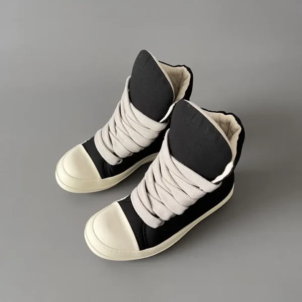 RickOwens DRKSHDW high top canvas bread shoes.
number - Image 8