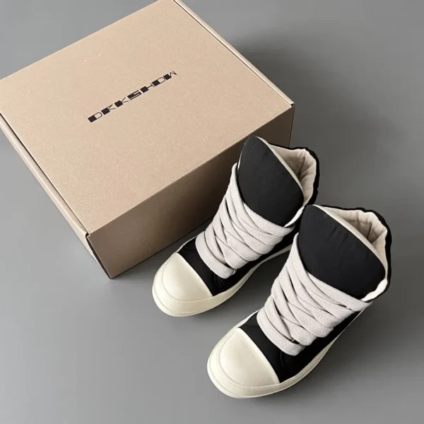 RickOwens DRKSHDW high top canvas bread shoes.
number - Image 9
