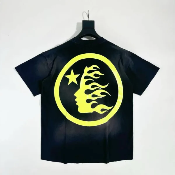 HELLSTAR Fluorescent Yellow S-Logo Black Short Sleeve - Image 2