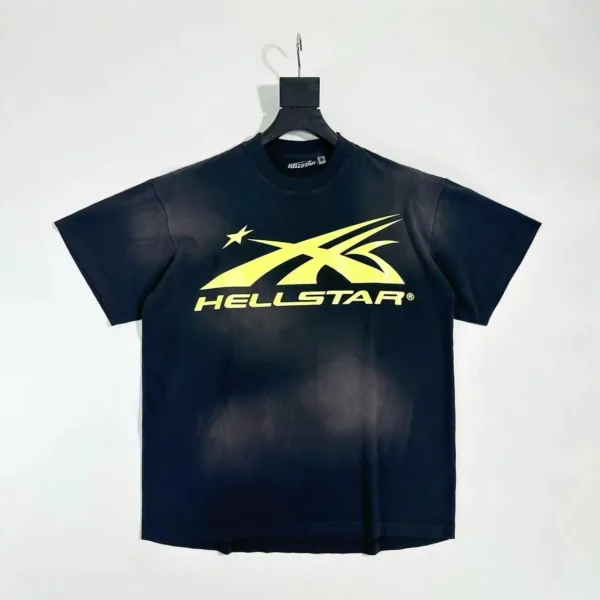 HELLSTAR Fluorescent Yellow S-Logo Black Short Sleeve