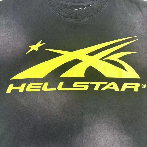 HELLSTAR Fluorescent Yellow S-Logo Black Short Sleeve - Image 4