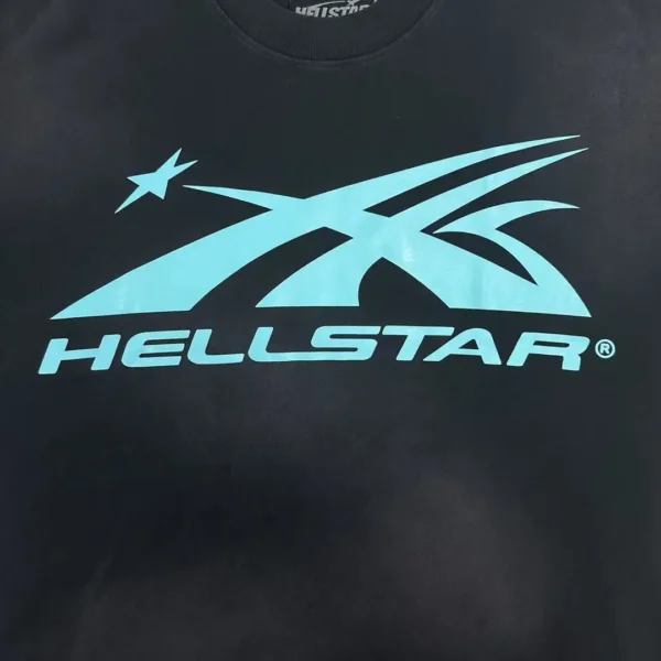 HELLSTAR Light Blue S-Logo Black Short - Image 4