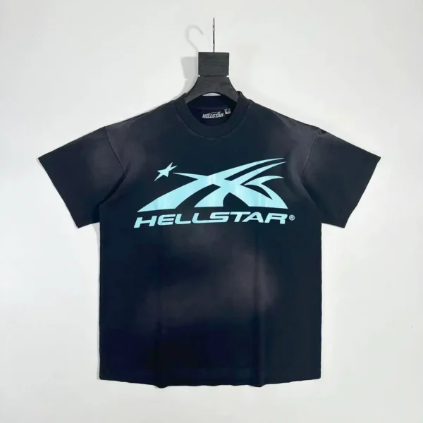 HELLSTAR Light Blue S-Logo Black Short