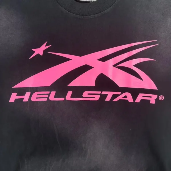 HELLSTAR Pink S-Logo Black Short Sleeve - Image 4