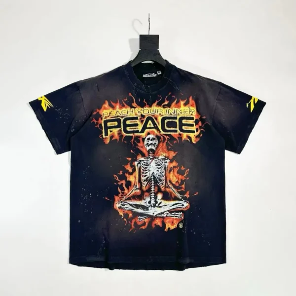 HELLSTAR Flame Skull PEACE Short Sleeve - Image 2