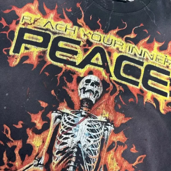 HELLSTAR Flame Skull PEACE Short Sleeve - Image 6