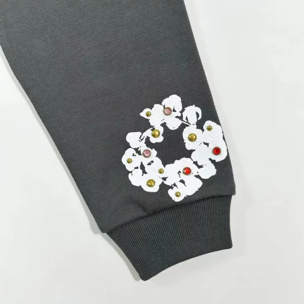 Denim Tears Dark Grey Rhinestone Gemstone Cotton Flower - Image 10