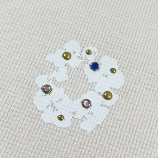 Denim Tears off white Rhinestone gemstone kapok flower - Image 7
