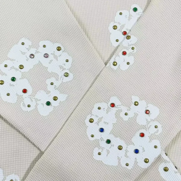 Denim Tears off white Rhinestone gemstone kapok flower - Image 8