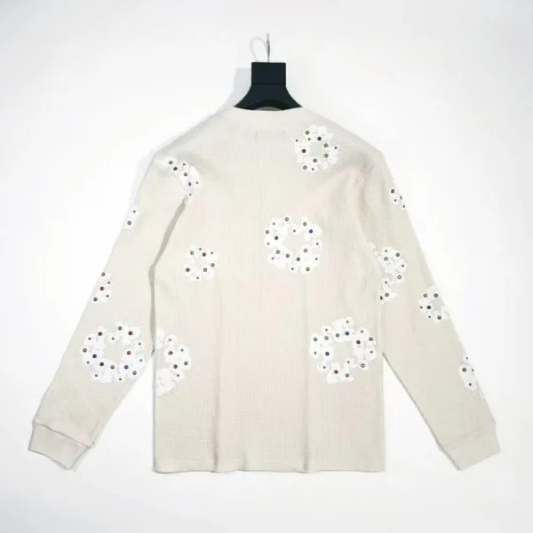 Denim Tears off white Rhinestone gemstone kapok flower - Image 2