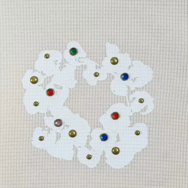 Denim Tears off white Rhinestone gemstone kapok flower - Image 5