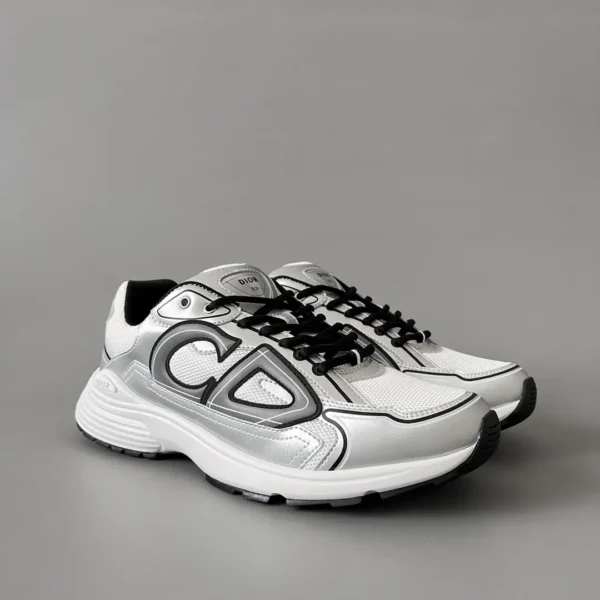 Dior B   Low cut Sports and Leisure Shoes Silver Black Couple's Style - Image 3