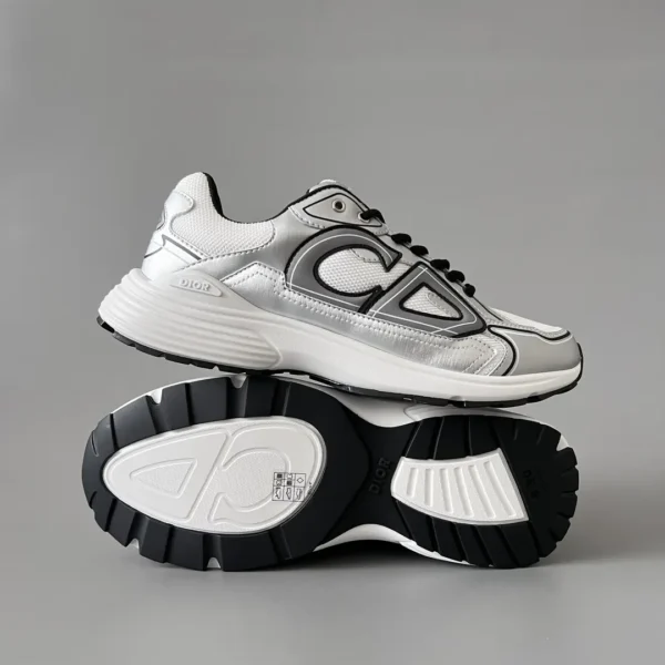 Dior B   Low cut Sports and Leisure Shoes Silver Black Couple's Style - Image 6
