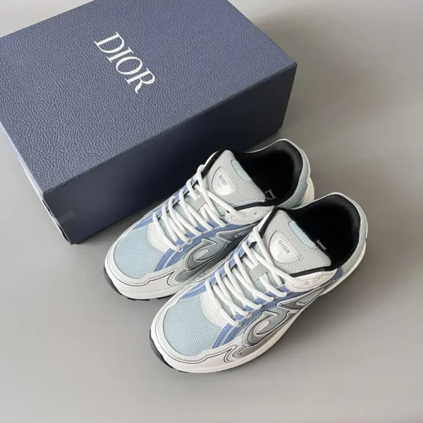 Dior B   Low cut sports and casual shoes in blue and gray for couples - Image 9