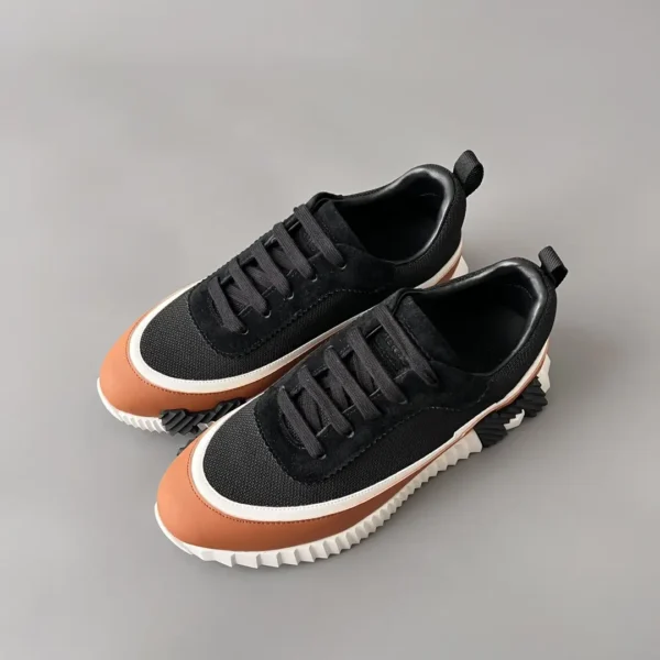 Hermes Bouncing Low cut round toe lace up casual shoes black - Image 8