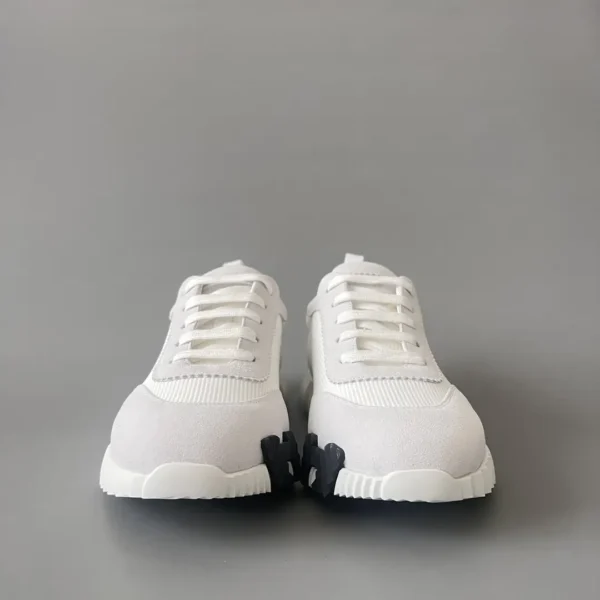Hermes Bouncing Low cut round toe lace up casual shoes white - Image 2