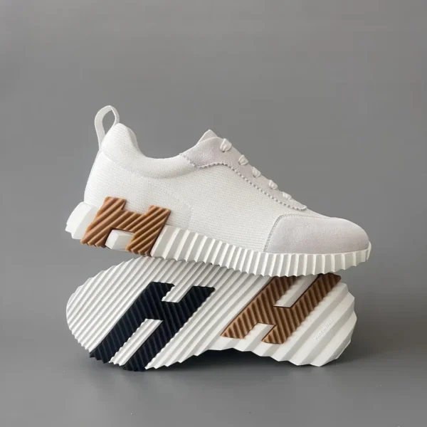 Hermes Bouncing Low cut round toe lace up casual shoes white - Image 6