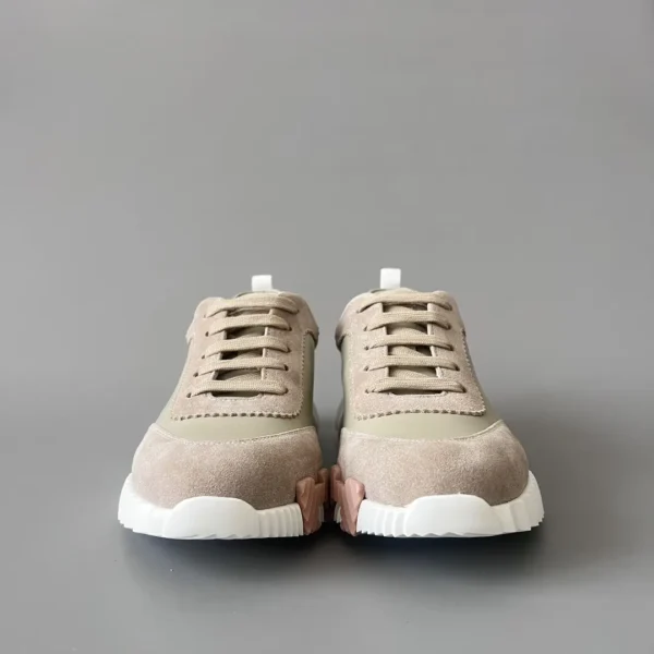 Hermes Bouncing Low cut round toe lace up casual shoes in green - Image 2