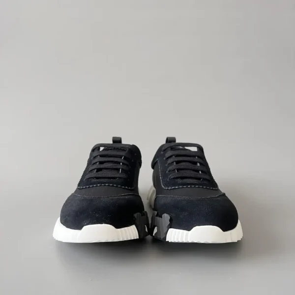 Hermes Bouncing Low cut round toe lace up casual shoes black - Image 2