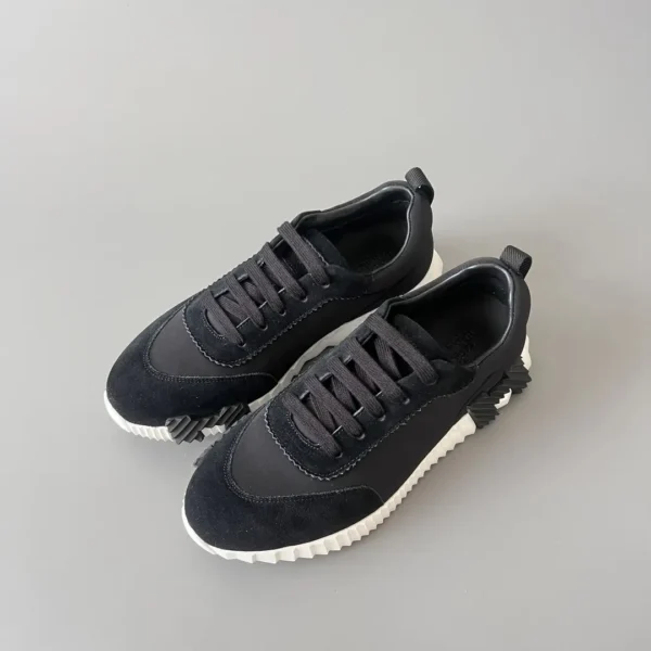 Hermes Bouncing Low cut round toe lace up casual shoes black - Image 8