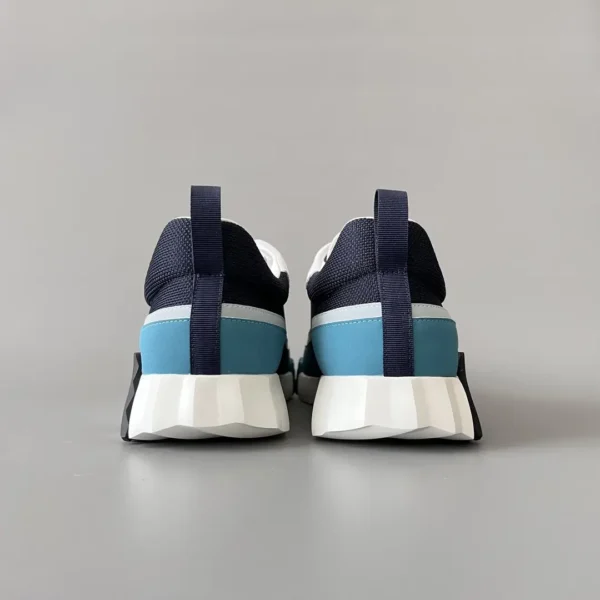 Hermes Bouncing Low cut round toe lace up casual shoes in blue - Image 5