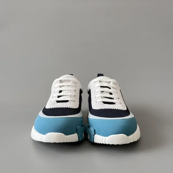 Hermes Bouncing Low cut round toe lace up casual shoes in blue - Image 2