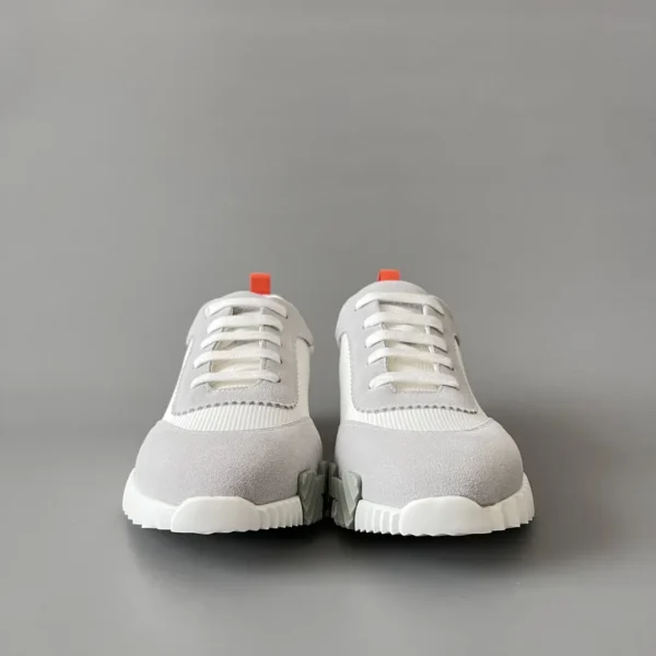Hermes Bouncing Low cut round toe lace up casual shoes white - Image 2
