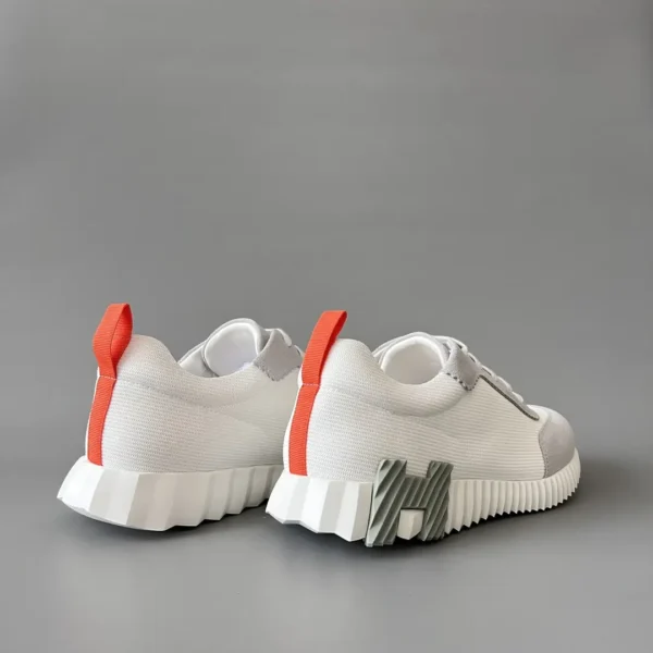 Hermes Bouncing Low cut round toe lace up casual shoes white - Image 4