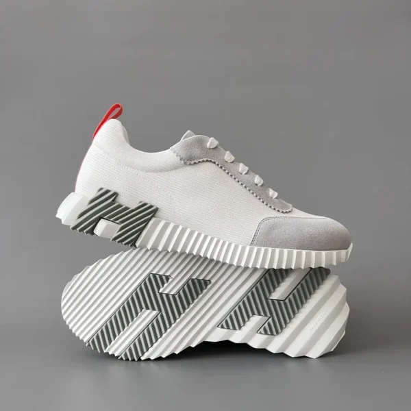 Hermes Bouncing Low cut round toe lace up casual shoes white - Image 6