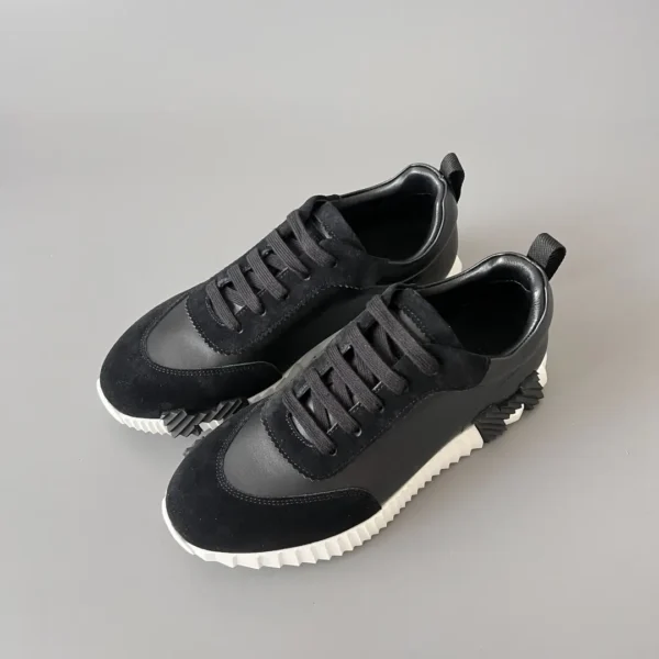 Hermes Bouncing Low cut round toe lace up casual shoes black - Image 8