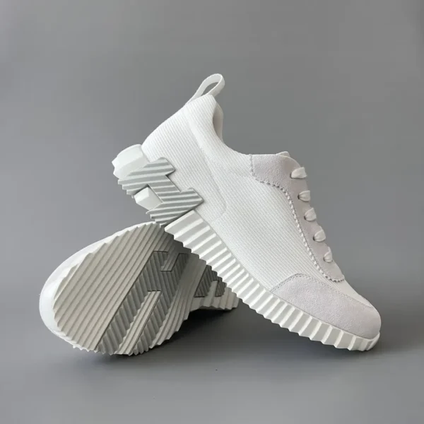 Hermes Bouncing Low cut round toe lace up casual shoes white - Image 7