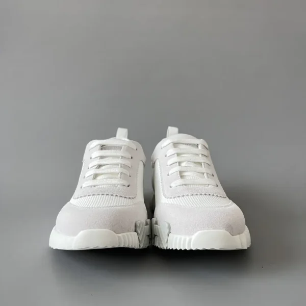 Hermes Bouncing Low cut round toe lace up casual shoes white - Image 2