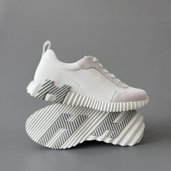 Hermes Bouncing Low cut round toe lace up casual shoes white - Image 6