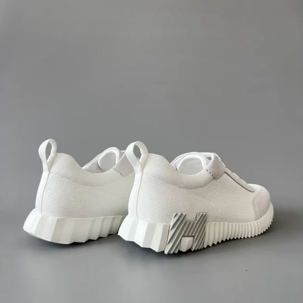 Hermes Bouncing Low cut round toe lace up casual shoes white - Image 4