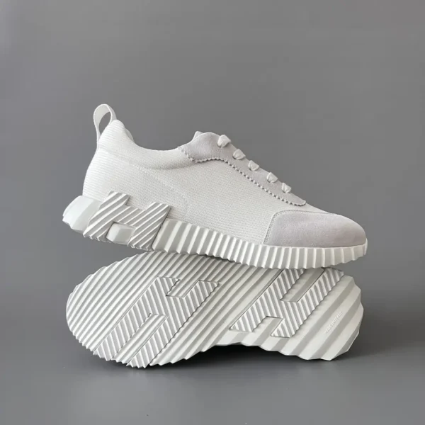 Hermes Bouncing Low cut round toe lace up casual shoes white - Image 6