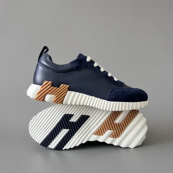 Hermes Bouncing Low cut round toe lace up casual shoes deep - Image 6
