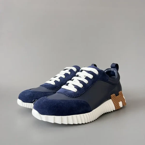 Hermes Bouncing Low cut round toe lace up casual shoes deep