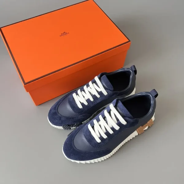 Hermes Bouncing Low cut round toe lace up casual shoes deep - Image 9