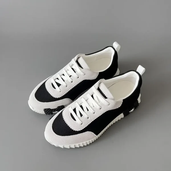 Hermes Bouncing Low cut round toe lace up casual shoes black - Image 8