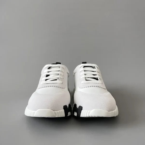 Hermes Bouncing Low cut round toe lace up casual shoes white - Image 2