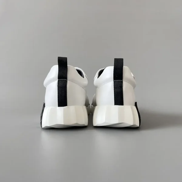 Hermes Bouncing Low cut round toe lace up casual shoes white - Image 5