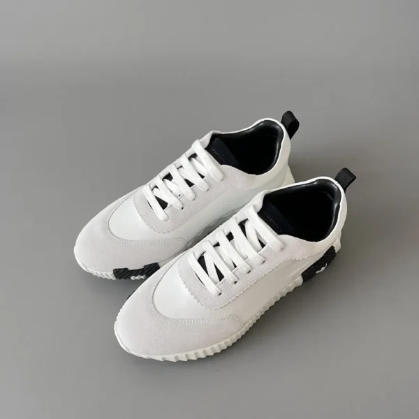 Hermes Bouncing Low cut round toe lace up casual shoes white - Image 8