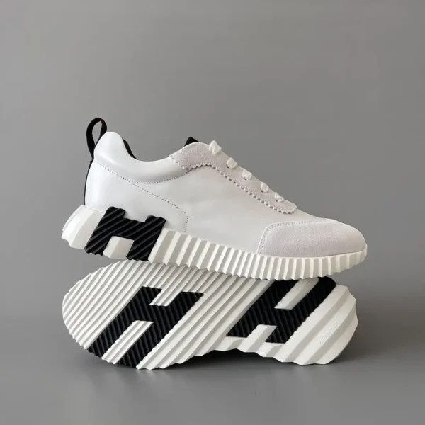 Hermes Bouncing Low cut round toe lace up casual shoes white - Image 6