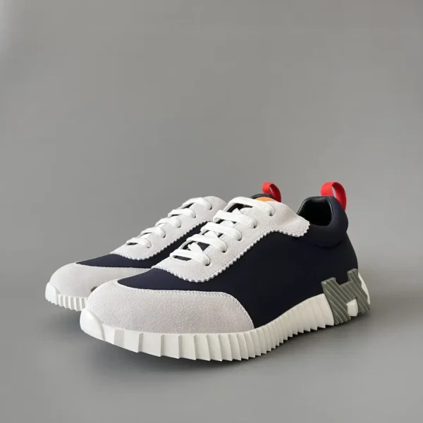 Hermes Bouncing Low cut round toe lace up casual shoes in blue
